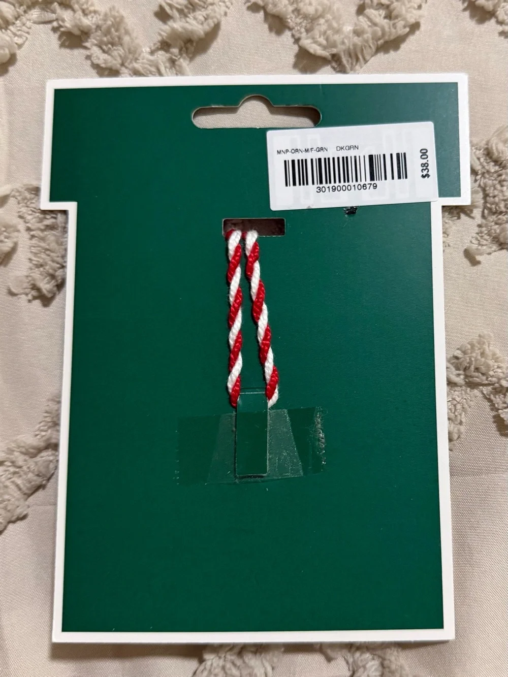 Masters Ornament with Red & White Twisted Cord